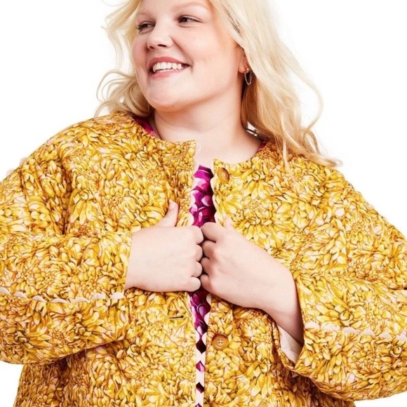 Kika Vargas X Target Gold + Mum Floral Quilted Jacket SZ 2X - Picture 2 of 7